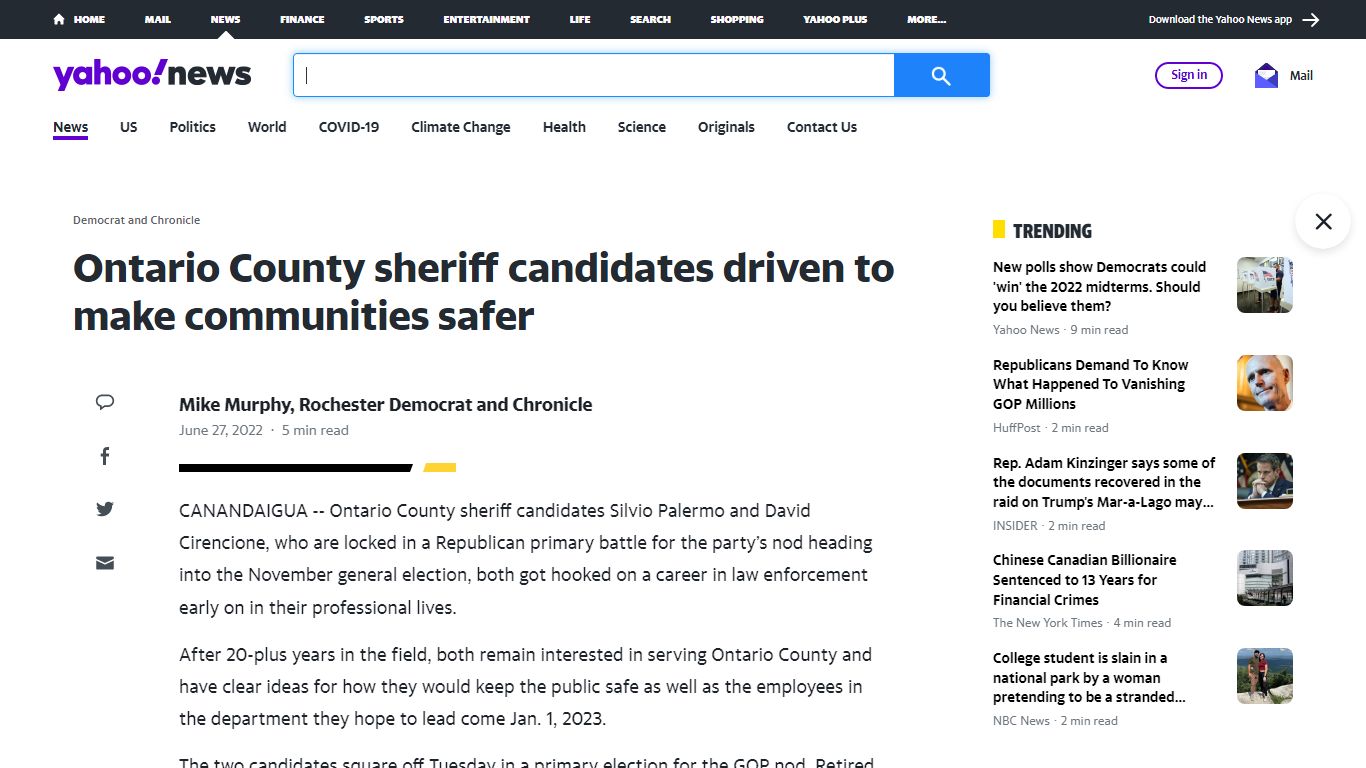 Ontario County sheriff candidates driven to make communities safer